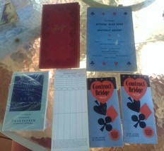 Lot Vintage Bridge Items - Rules Book Card Tallies Score Pads 1935 Syste... - $4.95