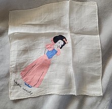 Vintage Handmade Snow White Hankerchief 8.25&quot;x8.25&quot; - £4.44 GBP