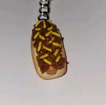 Chili Cheese Dog Keychain Food Charm Hot Dog Chili Accessory Keys Ring - $8.75