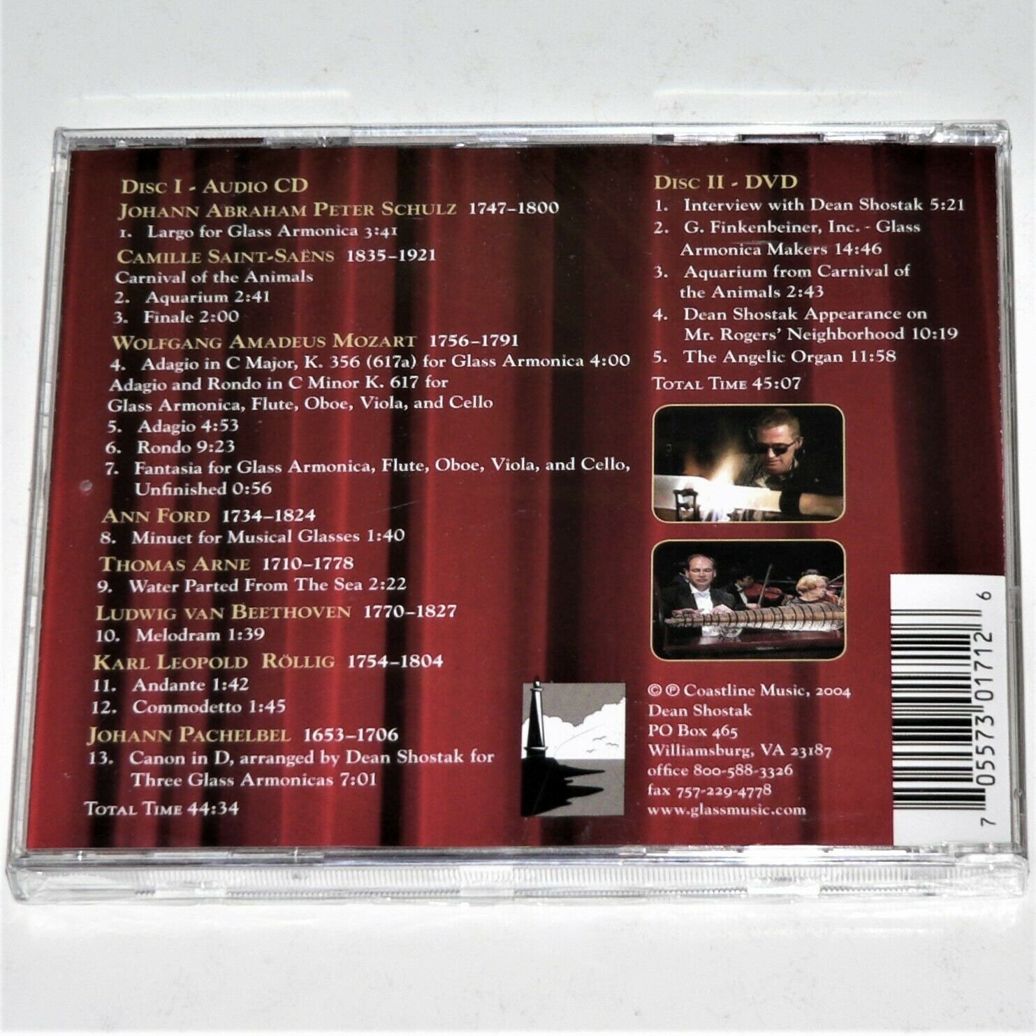 THE GLASS ARMONICA DEAN SHOSTAK CD & DVD Aquarium, Carnival of
