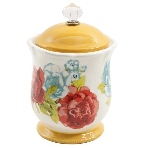 Pioneer Woman ~ Blossom Jubilee ~ Stoneware ~ 8.75" Jar/Canister ~ Acrylic Knob Item image 5