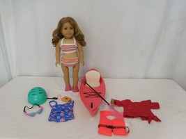 American Girl Doll Pleasant Company Blonde Hair Blue Eyes Freckles  2008 + Kayak - $71.30