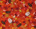 Cotton Forest Feast Leaves Leaf Fall Orange Fabric Print by the Yard D51... - $14.95