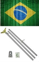 3x5 Brazil Brazilian Flag Aluminum Pole Kit Set PREMIUM Vivid Color and UV Fade  - £19.67 GBP