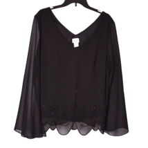 Metaphor Women&#39;s Sheer Black Blouse Size XL - $17.05