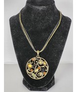 20&quot; Lia Sophia Gold Tone Purple Amber And Peridot Colored Round Necklace... - $13.09