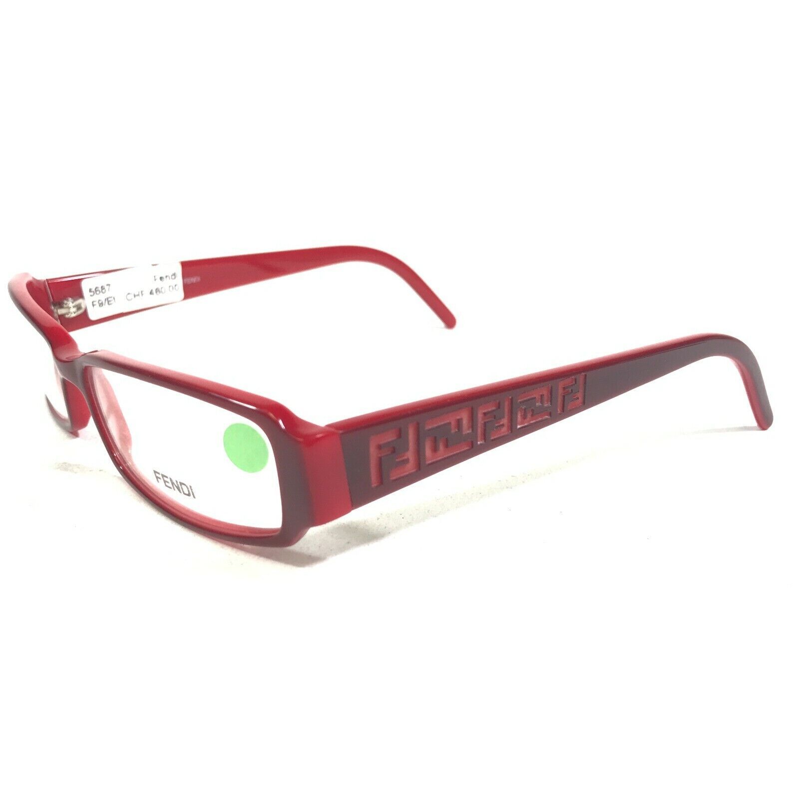 Primary image for Fendi Eyeglasses Frames F664 623 Red Rectangular Monogram Logo 51-14-140