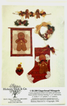 Hickory Stick Patterns Gingerbread Menagerie Christmas Stocking Wreath G... - €12,78 EUR