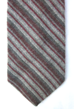 SEARS Regimental Stripe Mens Tie Tweed Wool Blend Sears Traditional Collection - £14.95 GBP