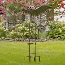 Large Rocking Animals with Flapping Wings Garden Stakes (Flying Owl, Rust Brown) - £221.18 GBP+