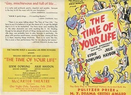 The Time of Your Life Advertising Brochure McCarter Theatre Princeton 1940&#39;s - £21.80 GBP
