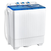 Costway 26lbs Portable Semi-automatic Twin Tub Washing Machine W/ Drain ... - £235.28 GBP