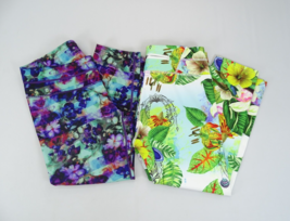 Lot of 2 Athleta Leggings Sz M Floral Workout Running Yoga Cropped Pocket - $28.45