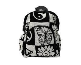Mia Jewel Shop Hippie Pattern Small Backpack Trippy Print Adjustable Strap Cushi - £21.74 GBP