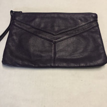 Samantha Scott Women&#39;s Clutch Purple Leather Vintage  - $27.23