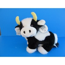 Russ Berrie Moo-Moo Cow Plush Toy Black &amp; White No Sound - $28.05