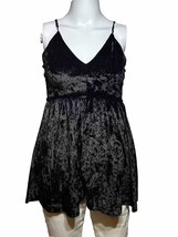 Sam Edelman Romper Woman Small Black Velvet Adjustable Straps Sexy Boho - £13.65 GBP