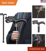 Luxury Carved Wooden Walking Stick - Lightweight Ash Wood, Perfect for G... - $187.29