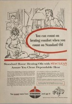 1958 Print Ad Standard Home Heating Oils Clean Dependable Heat Happy Family - $15.37