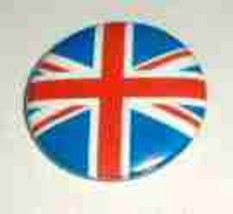 BRITISH ROCK UNION JACK Pinback Button 1983 - $4.98