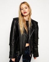 Hidesoulsstudio Women Fringe Leather Jacket #104 - £125.15 GBP