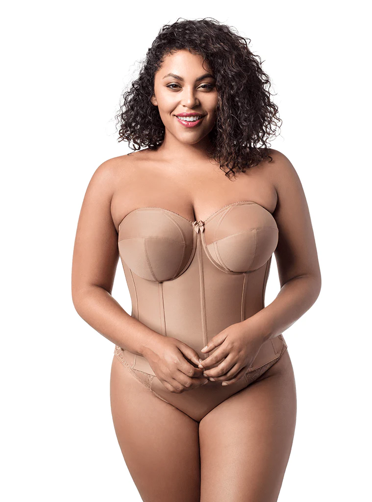 Mocha Elila Smooth Longline Strapless Bra 6421 ~ Plus Sizes Available - $78.00