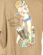 Biker Pin Up Girl Tee Shirt Men's XL 1991 Vintage - £15.53 GBP
