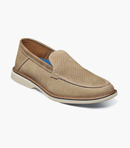 Nunn Bush Otto EZ Moc Toe Slip On Leather Shoes Stone 85064-275 - $90.00