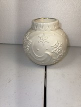 Lenox Ornamental Glow 4 3/8&quot; Snowflake Votive Porcelain Bisque - £11.19 GBP