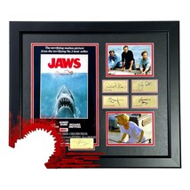 JAWS Bloody Shark Bite Framed Movie Poster Facsimile Cast Signed Collage Photo - £203.33 GBP