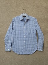 Banana Republic Non-Iron Button Up Shirt Mens S Blue White Plaid Classic... - £15.72 GBP