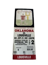 1997 Oklahoma Sooners Louisville Cardinals Ticket Stub OU Norman Redman - £7.86 GBP