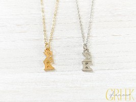 Sigma Kappa Sorority Greek Lavalier Drop Necklace (ΣΚ) - $174.31 MXN
