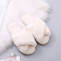 Warm Fluffy Slippers Women Shoes Beige 38-39 - £11.98 GBP