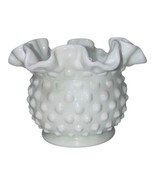 Vintage Fenton Hobnail Milk Glass Ruffled Small Vase 3&quot; High Small Trink... - $13.03 CAD