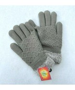 New Womens Winter Warm Diamond Knit Glove with Cozy lining Thick Soft Gray - £9.01 GBP