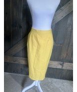Vintage 90s Pencil Skirt Womens Size 10 Yellow Midi Dresswear Granny Car... - $33.87 CAD