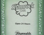 Shamrock Cafe Menu Fitzgeralds Casino Hotel Tunica Mississippi 2000 - £14.01 GBP