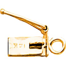 14K Gold Barrel Clasp Replacement Tongue 7.6x3.7mm - £38.37 GBP