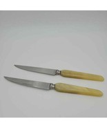 Vintage Sheffield England Steak Knife Set of 3 Bakelite Handle Stainless... - $18.50