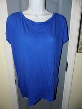 Hollister Blue Back Scoop Short Sleeve Shirt Size L Women&#39;s NEW - £16.53 GBP