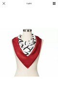 NWT Isaac Mizrahi for Target - Women&#39;s Printed Silk Scarf Red/White Sold Out! - £26.26 GBP