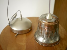 Vintage French Country Rustic Primitive Copper Hanging Pendant Light Fixture 4&quot; - £98.77 GBP