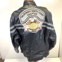 Vtg Leather Sz 56 XL Motorcycle Jacket w/HOG Harley Owners Group Patch V... - $75.00