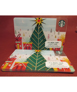 Starbucks, 2017 Green with Gold Christmas Tree Gift Card New Unused - $4.70