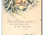 Mountain Forest Christmas Greetings Gibson Lines DB Postcard P23 - £2.80 GBP