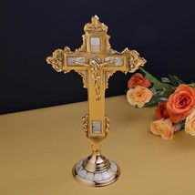 Orthodox Cross Crucifix Jesus Cross Standing Tabletop Showpiece Christmas - £24.58 GBP+