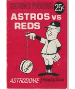 1966 HOUSTON ASTROS vs. CINCINNATI REDS Unscored Souvenir Program ASTRODOME - $426.28 MXN