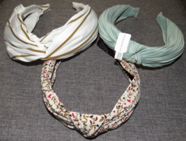 Anthropologie J. Crew Floral Striped Pleated Twist Knot Women&#39;s Headband... - £19.63 GBP