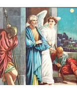 1922 Angel Delivers Peter From Prison Color Plate Art Print Bible Story ... - $29.99